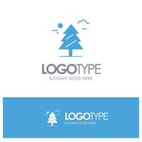 forest tree weald canada blue solid logo con lugar para el eslogan vector