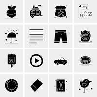 16 iconos universales de negocios vector ilustración de icono creativo para usar en proyectos relacionados con la web y dispositivos móviles