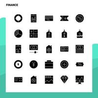 25 conjunto de iconos de finanzas plantilla de ilustración de vector de icono de glifo sólido para ideas web y móviles para empresa comercial