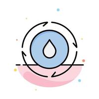 Energy Water Power Nature Abstract Flat Color Icon Template vector