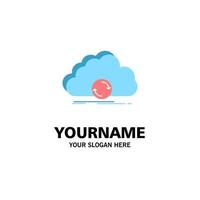 cloud syncing sync data synchronization Flat Color Icon Vector