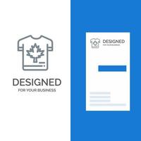 camisa otoño canadá hoja arce gris diseño de logotipo y plantilla de tarjeta de visita vector