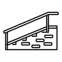 Hospital stairs with bar icon, outline style vector
