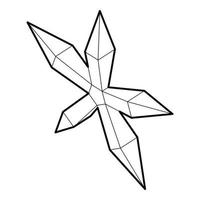 Pointed star icon, outline style vector