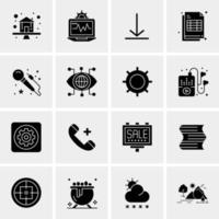 16 iconos universales de negocios vector ilustración de icono creativo para usar en proyectos relacionados con la web y dispositivos móviles