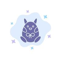 Chicken Easter Baby Happy Blue Icon on Abstract Cloud Background vector