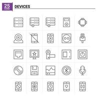 25 Devices icon set vector background