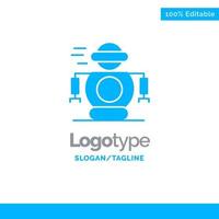 Human Technology Robotic Robot Blue Solid Logo Template Place for Tagline vector