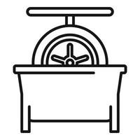 Tire fitting calibration icon, outline style vector