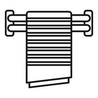 Cloth heated towel rail icon, outline style vector