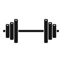 Steel barbell icon, simple style vector