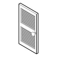 Door with horizontal vent icon, outline style vector