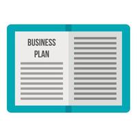 Business plan icon, flat style vector