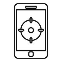 Smartphone gyroscope icon outline vector. Phone accelerometer vector