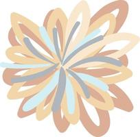 Circle with abstract decoration lines, pompom for mongrel. Beige color. vector