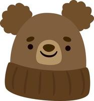 Hat with a bear face. vector