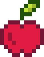 Apple red pixel art. vector