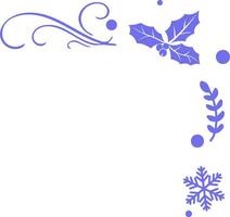 Frame with branches of snowflakes and holly. vector