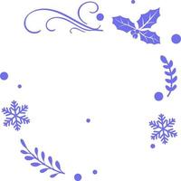 Frame with branches of snowflakes and holly. vector