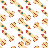 Seamless pattern with space rocket. Vector illustration.