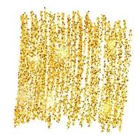 Golden Paint Glittering backdrop on a white background. Background with gold sparkles and glitter effect. Empty space for your text. Vector illustration