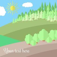 Sunny Day on a Clearing in the Forest. vector