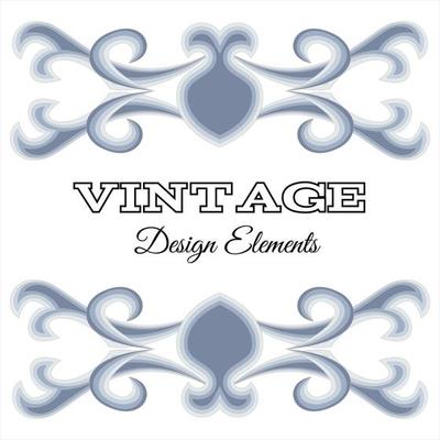 Calligraphic design elements and page decoration. Blue Vintage floral elements for design. Vector decorative design elements.