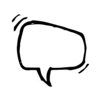 Sketch Speech Bubble. Hand drawn blank Speech Bubble. Dialog empty cloud on white background. Vector illustration.