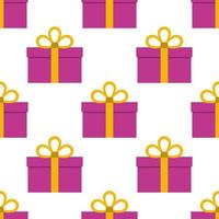 Seamless pattern with gift boxes. Vector illustration.