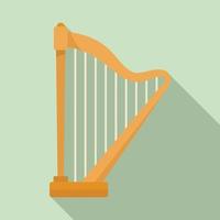 Harp ancient icon, flat style vector