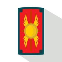 escudo con icono de adorno, estilo plano vector