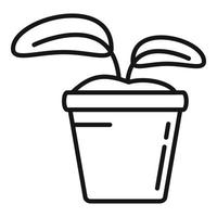 Plant pot icon, outline style vector