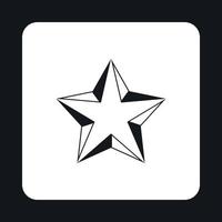 Five pointed convex star icon, simple style vector