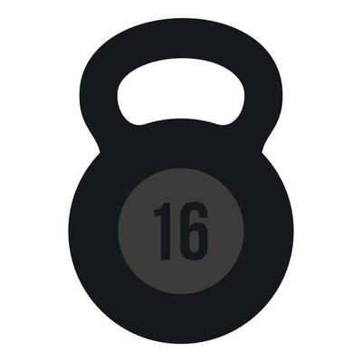 Weight sixteen pounds icon, flat style
