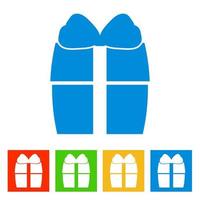 Gift box. New Year icon. Vector illustration