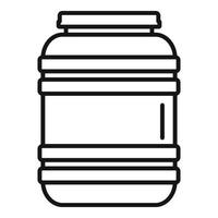 icono de barril de plástico, estilo de esquema vector