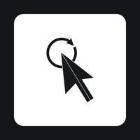 el cursor hace clic en el icono de actualización, estilo simple vector