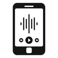 Podcast phone playing icon, simple style vector