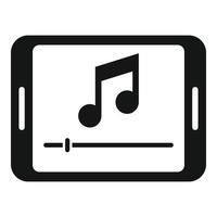 Tablet podcast icon, simple style vector