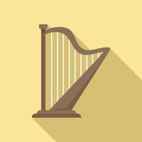 Harp irish icon, flat style vector