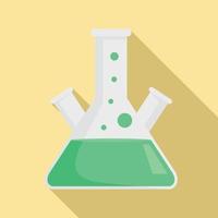 Test lab flask icon, flat style vector