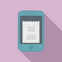 Smartphone tax icon, flat style vector