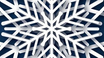 Christmas dark blue background with white paper glitter snowflakes. New year snowflakes holiday decoration. Vector illustration