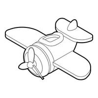 Toy plane icon, outline style vector