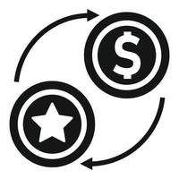 Token exchange icon simple vector. Bitcoin crypto vector