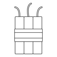 Dynamite explosives icon, outline style vector