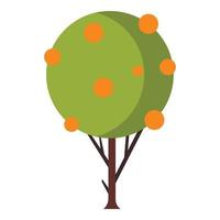 árbol con icono de fruta, estilo plano vector