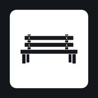 Outdoor wooden bench icon, simple style vector