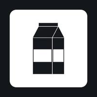 Milk box icon, simple style vector