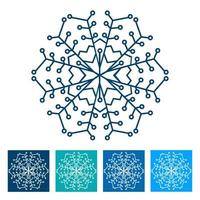 Snowflake. New Year icon. Vector illustration